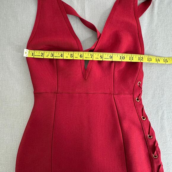 House of CB halter maxi‎ bodycon dress side lace up - Picture 8 of 12